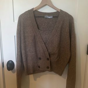 Zara Cropped Brown Sweater Set